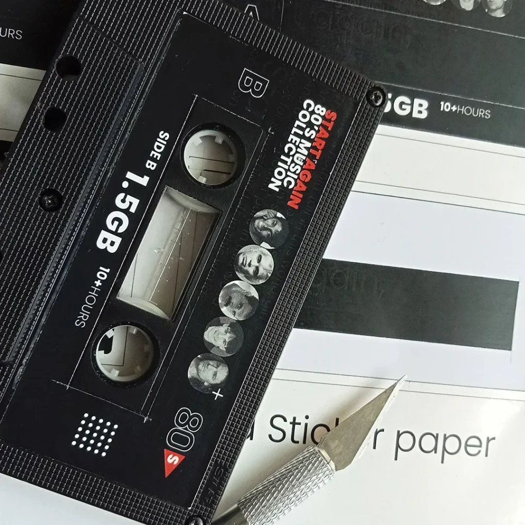 Cassette label and U card design