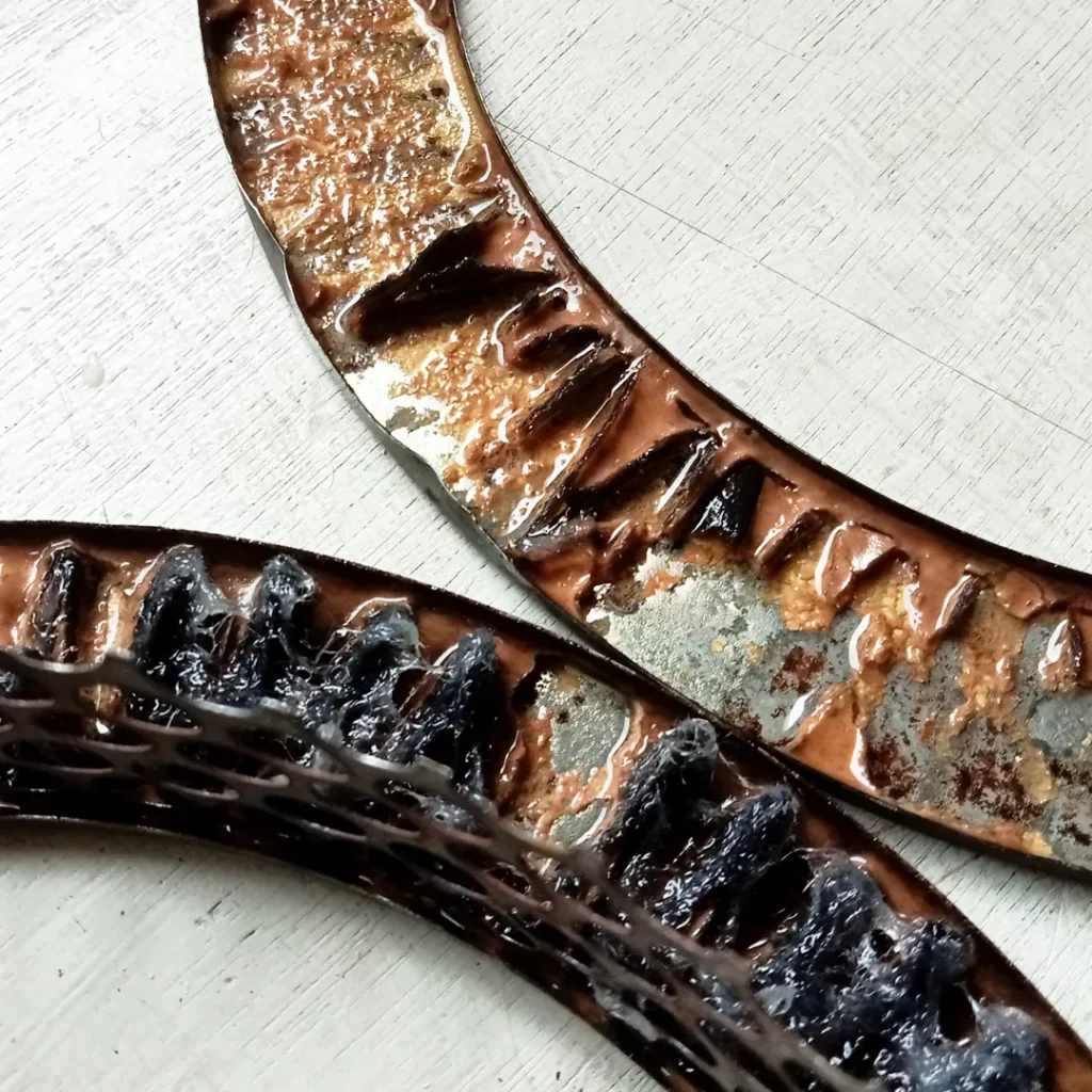 Inner area of filter after disassembling