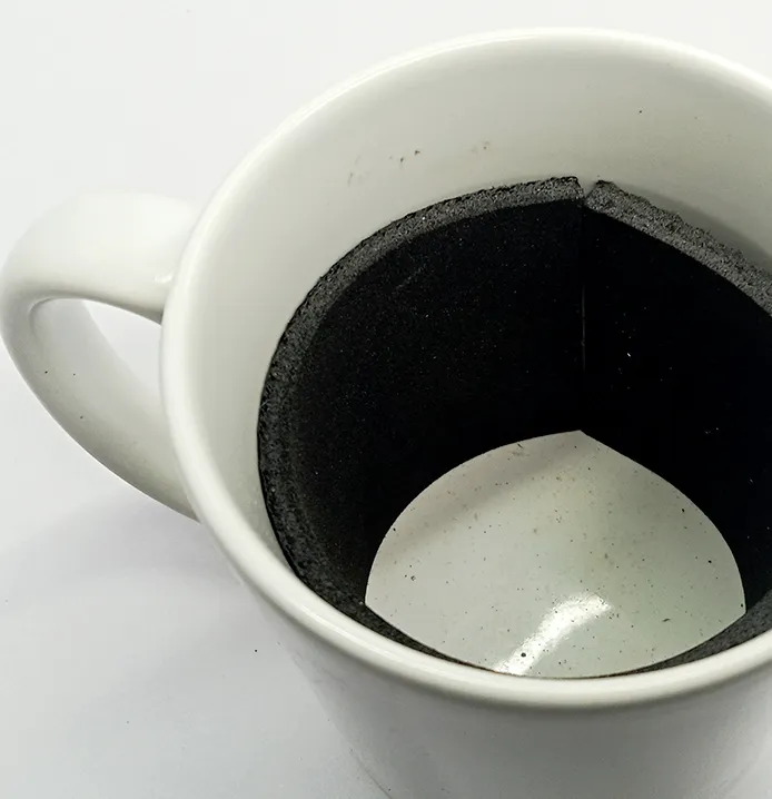 Attaching foam inside the cup