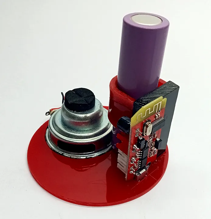 Speaker, Battery and module mounted on panel