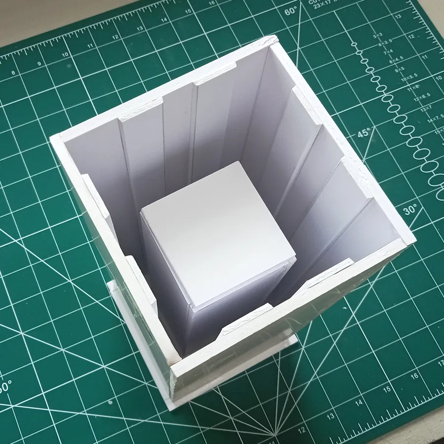 attached both inner and outer tower panels to the base for DIY concrete flower pot