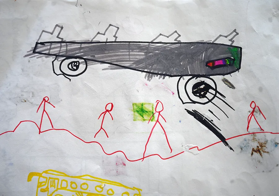 Bus and the people - Kids' Art: Fostering creativity and imagination