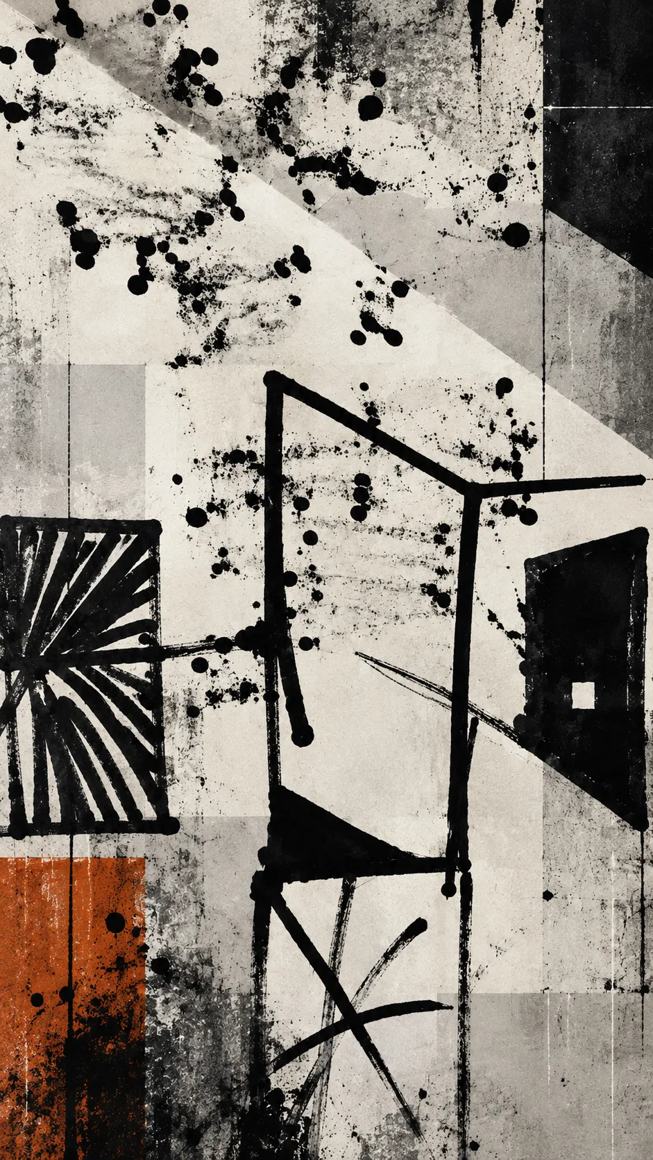 Abstract wall poster generated from the original sketch
