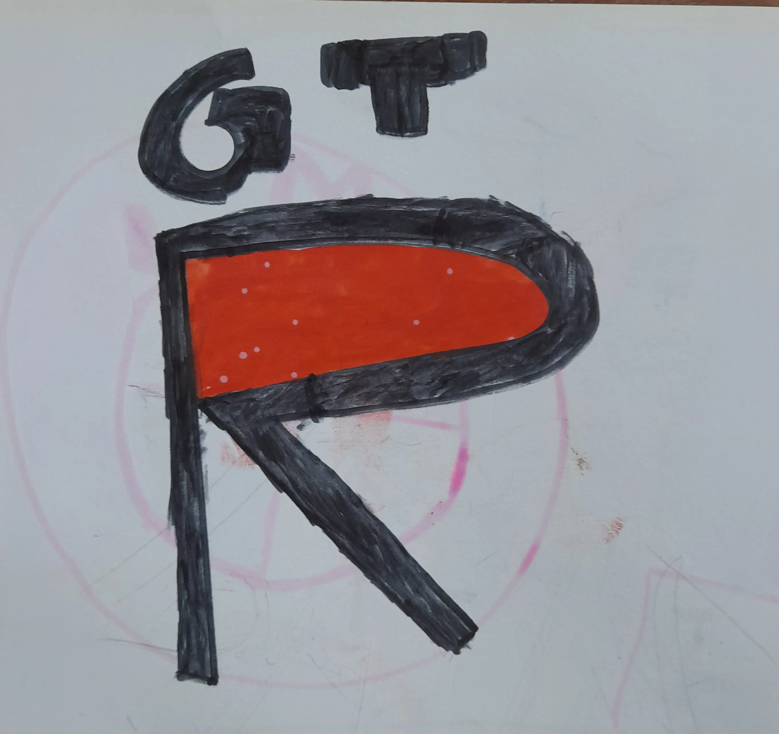 Original hand-drawn GTR logo sketch